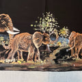 Elephant Tapestry Hand Painted With Fringe 34x16