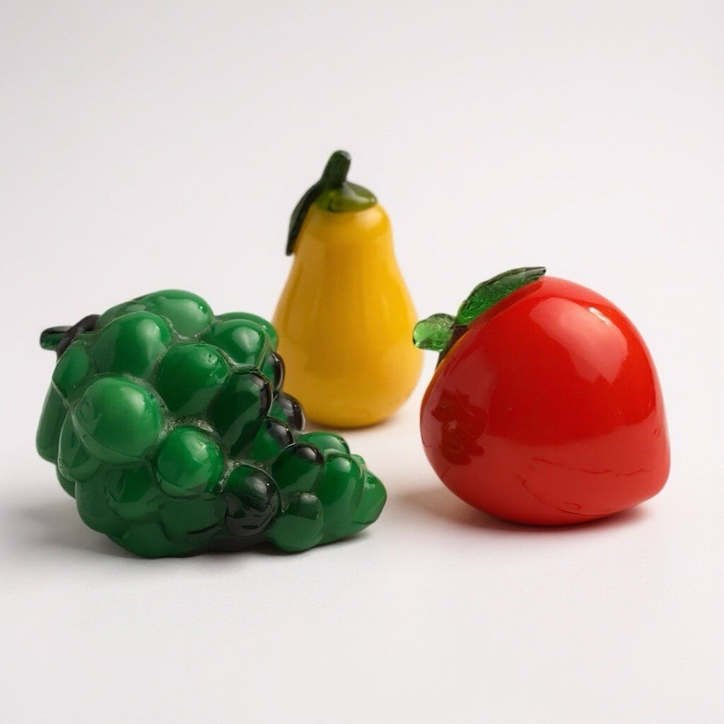 Vintage Murano Style Hand Blown Art Glass Fruits Apple Pear Grapes, Deco & More