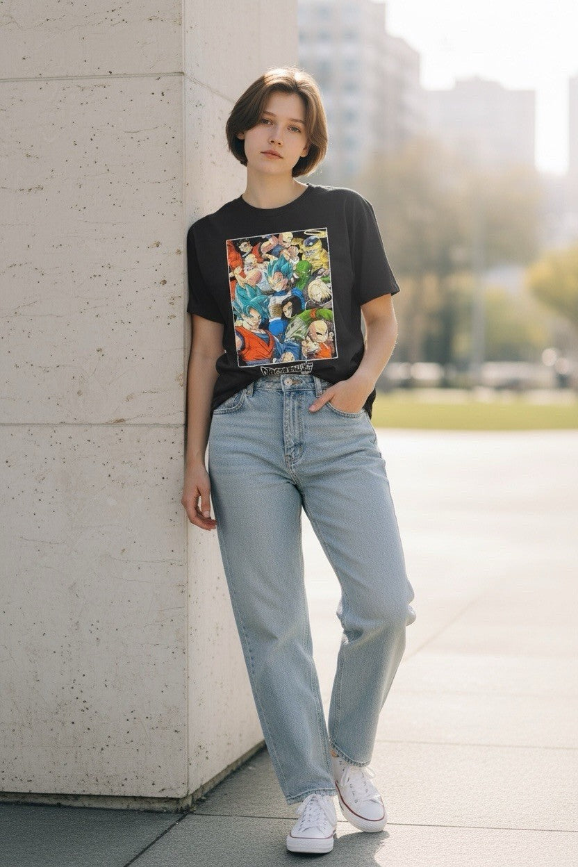 Dragon Ball Z Black T Shirt Slim Fit Mens Size LARGE  GUC