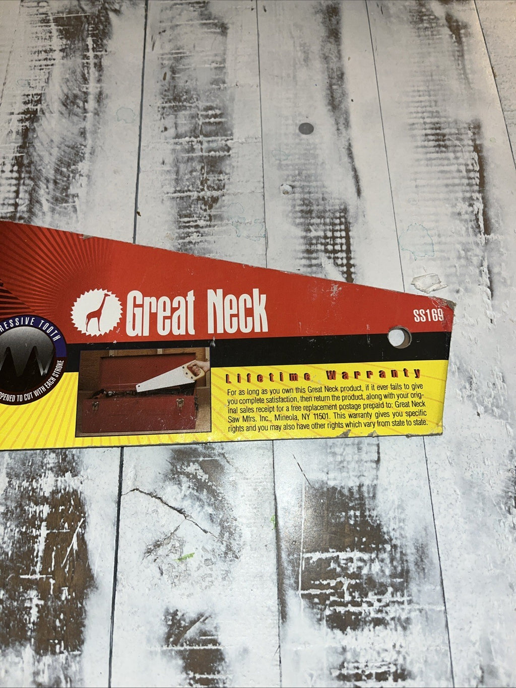 Vintage Great Neck Hand Saw Limited Edition 15” Wood Handle USA NEW!