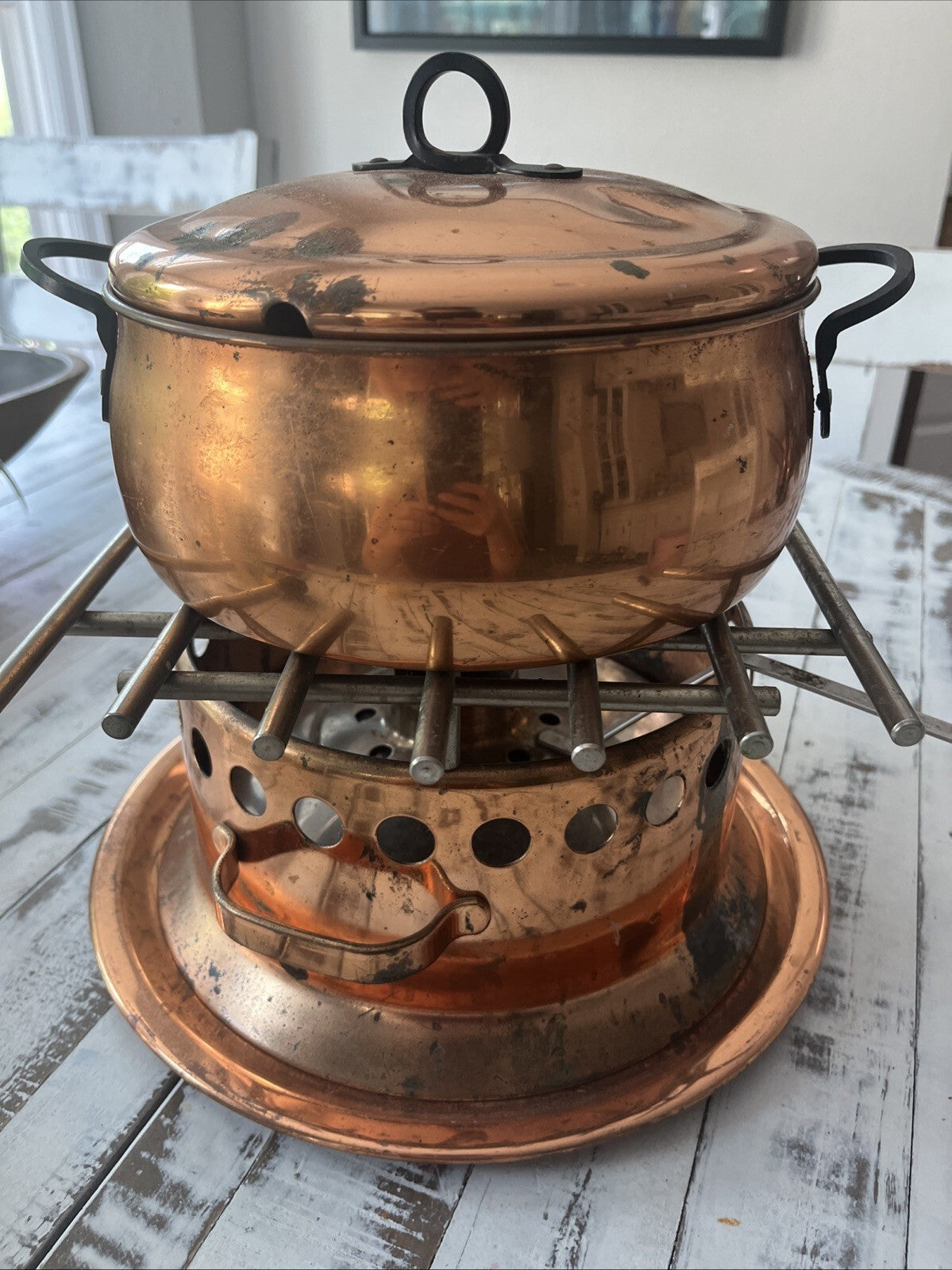 Spring Switzerland Copper Flambe. Missing Few Parts. Smll Dent