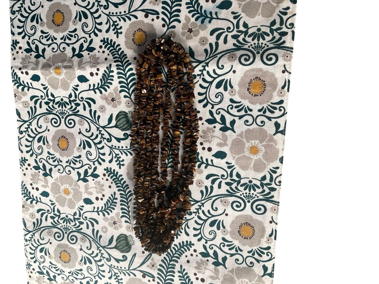 tigers eye chip beaded necklace