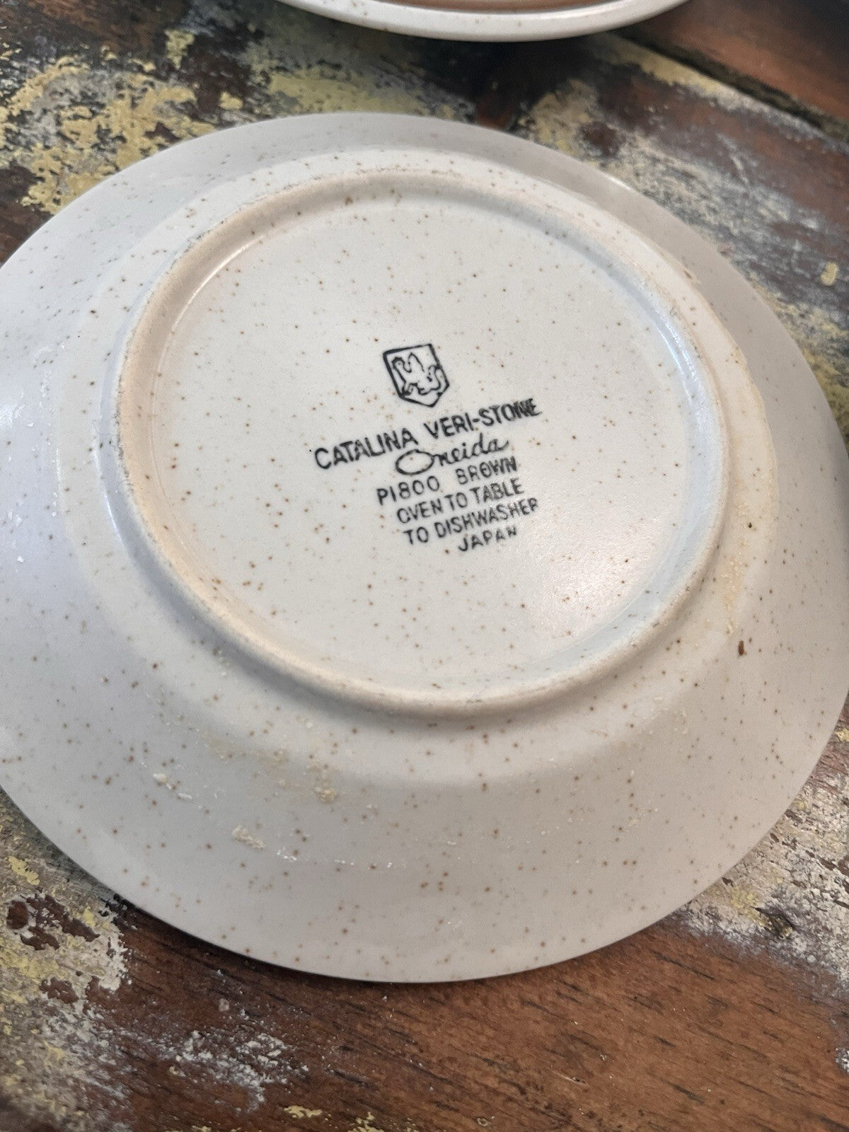 Oneida Veri-stone coffee saucer brown 6” P1800 Set Of 4
