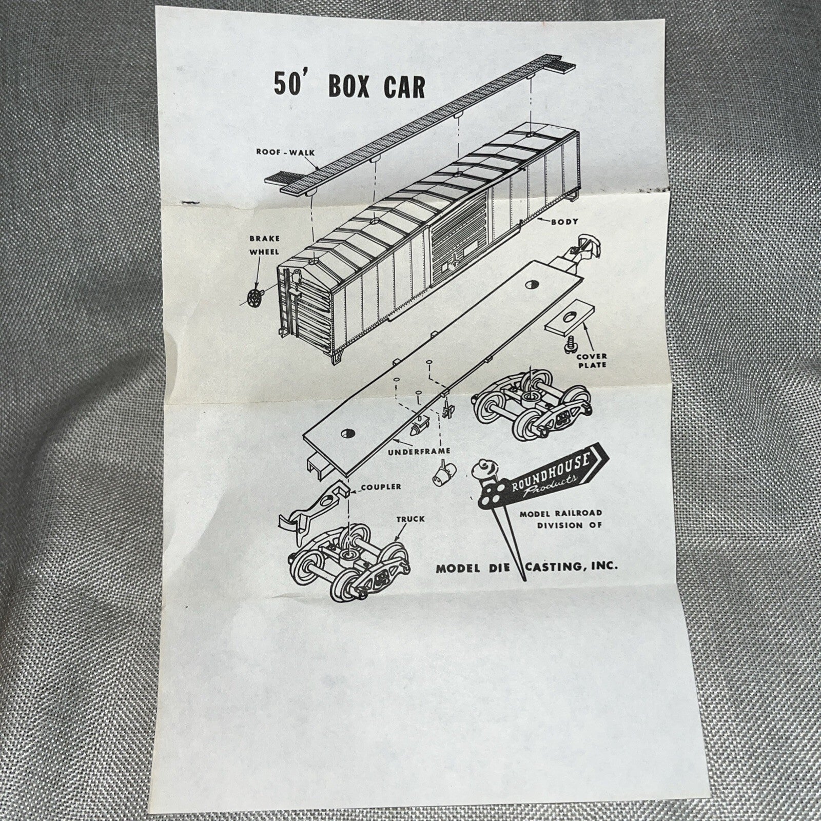 Roundhouse 1216 HO Southern Pacific 50' Box Car Kit