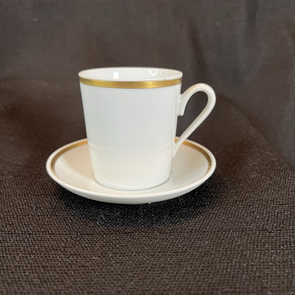 Vintage  S. Paulo Demitasse Espresso Cup And Saucer Brazil WHITE/GOLD