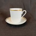 Vintage  S. Paulo Demitasse Espresso Cup And Saucer Brazil WHITE/GOLD
