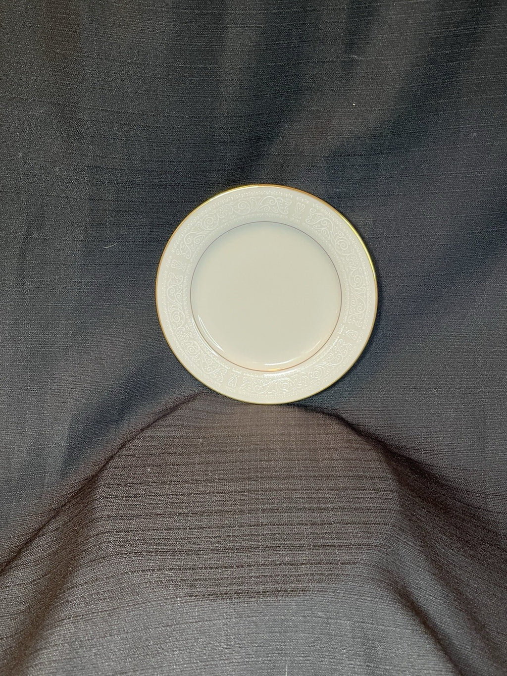 Noritake Ivory China "TULANE" 7562 Salad Plate 8 3/8" White Scrolls Gold Trim