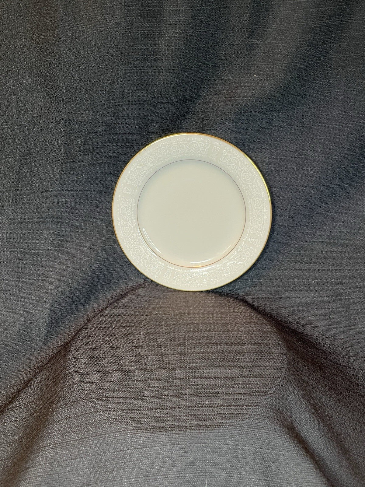 Noritake Ivory China "TULANE" 7562 Salad Plate 8 3/8" White Scrolls Gold Trim