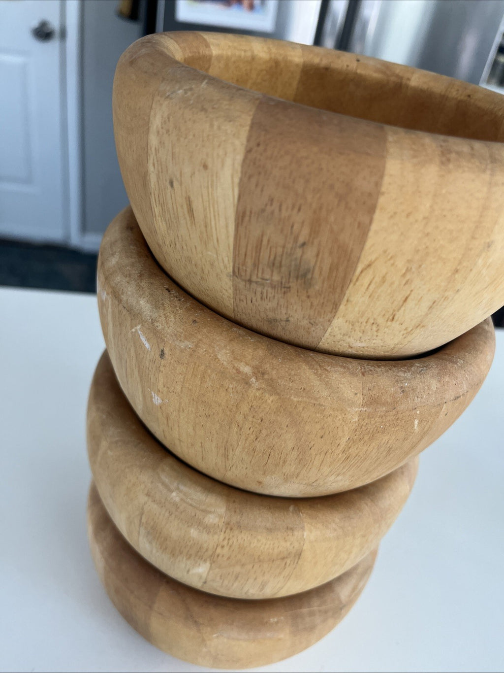 Crate And Barrel Wooden Salad Bowl Made In Thailand