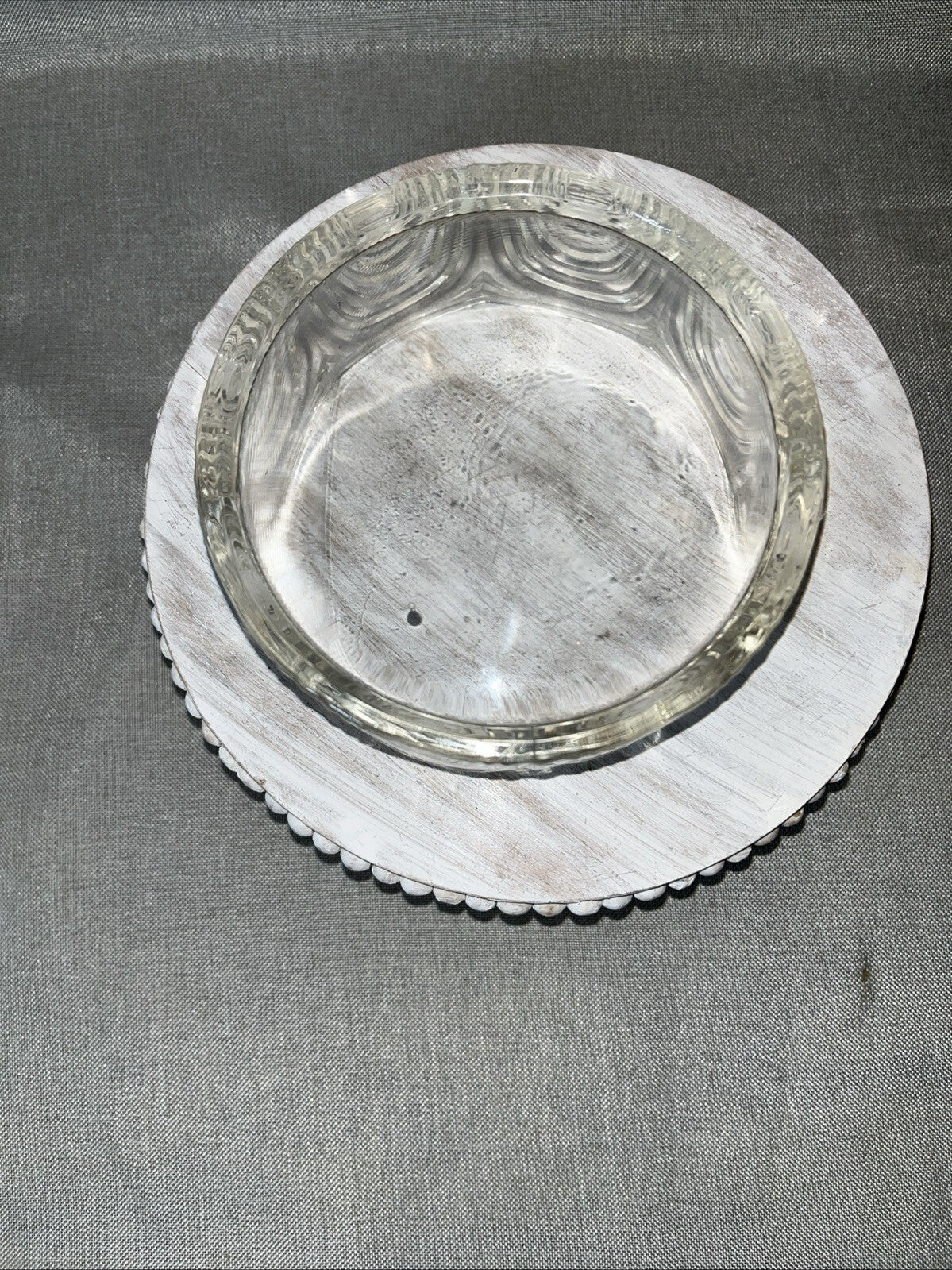 VINTAGE ART DECO GLASS SMALL TRIFLE JELLOW SALAD SERVING BOWL 6” CLEAR