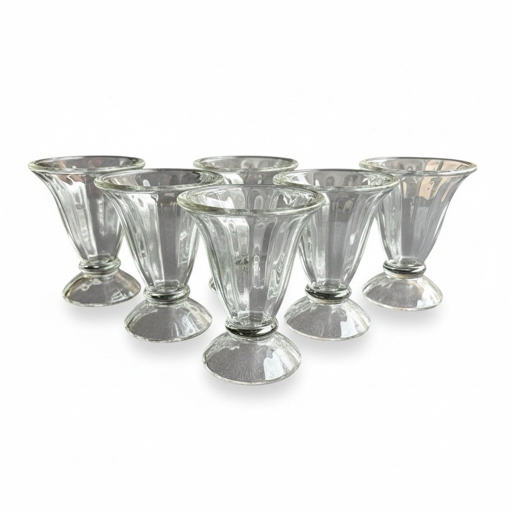 Lot Of 6 LIBBEY 5115 5" Tall Tulip Sundae Glasses  - Made in U.S.A.