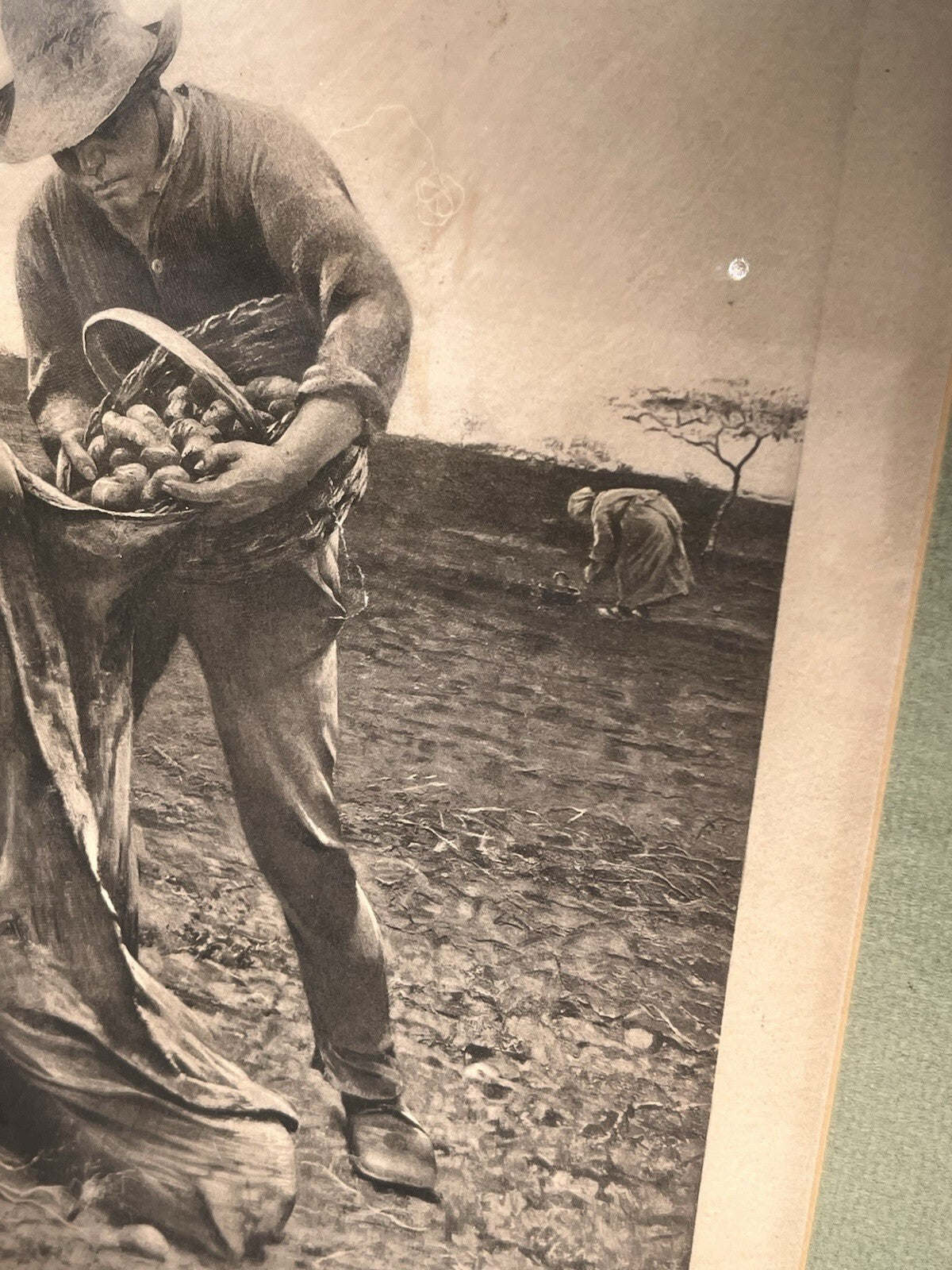 Potato Gathering August Hagborg, Framed Reprint