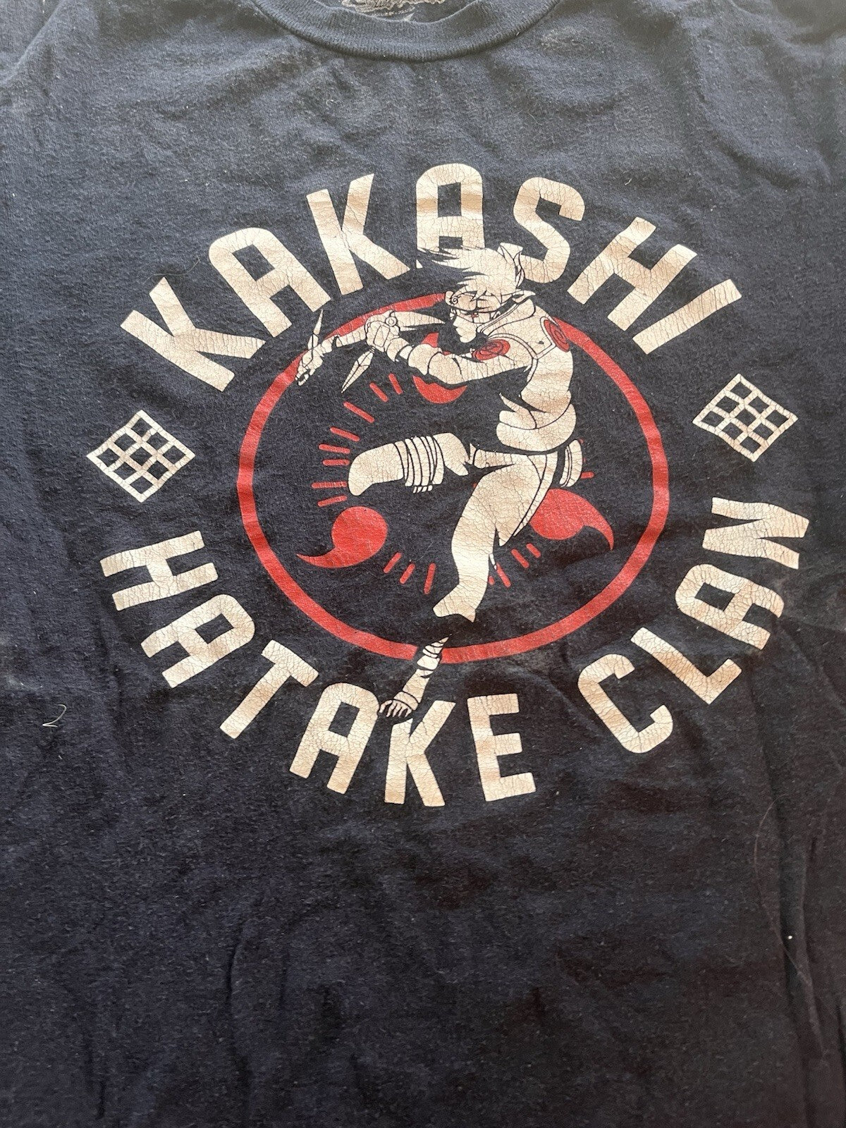 Men’s Naruto T-Shirt Sz S Navy Blue Shippuden Anime Kakashi Hatake Clan Tee