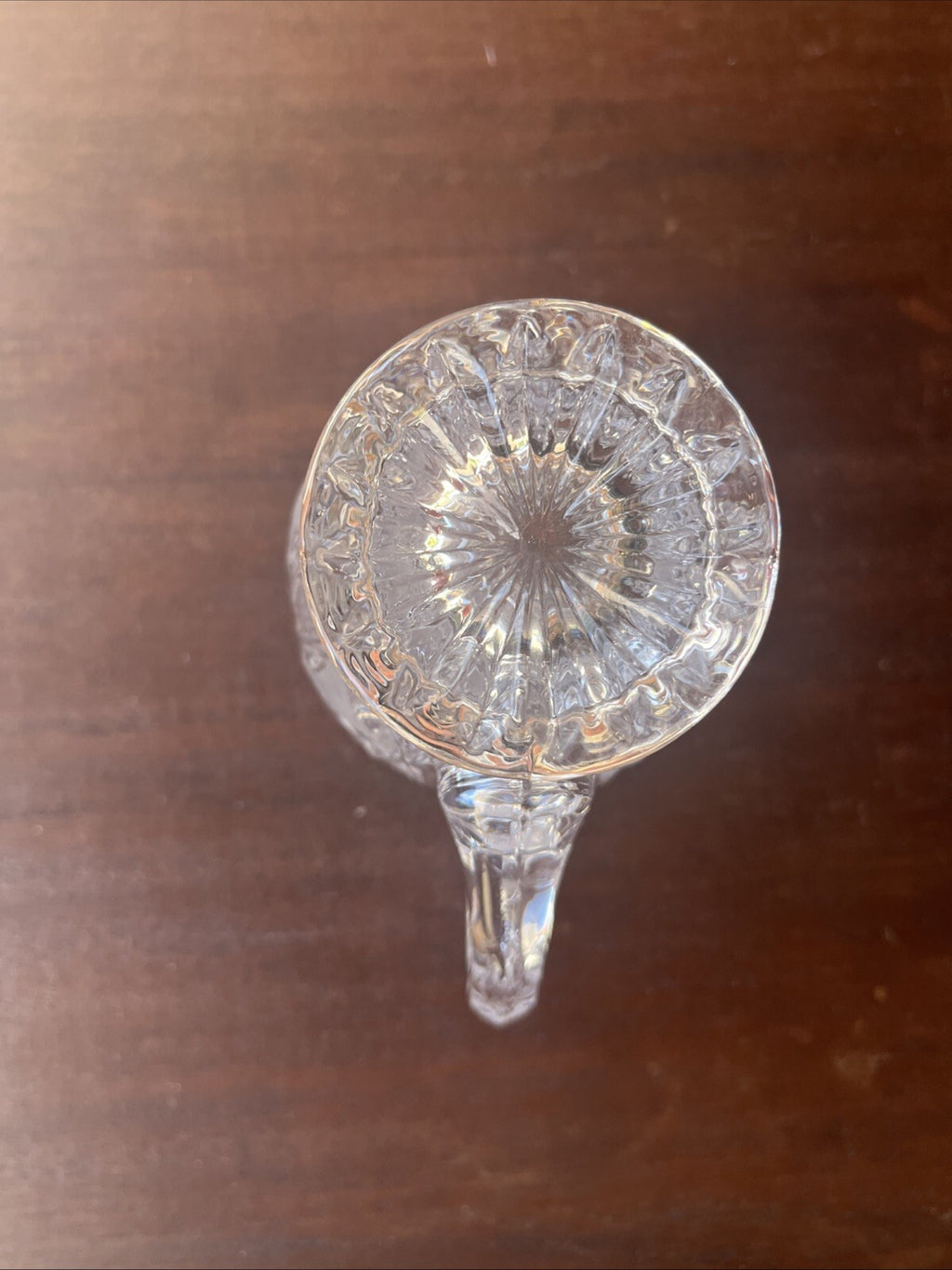 Pressed Cut Etched Clear Colorless Glass 4 oz Creamer D Handle