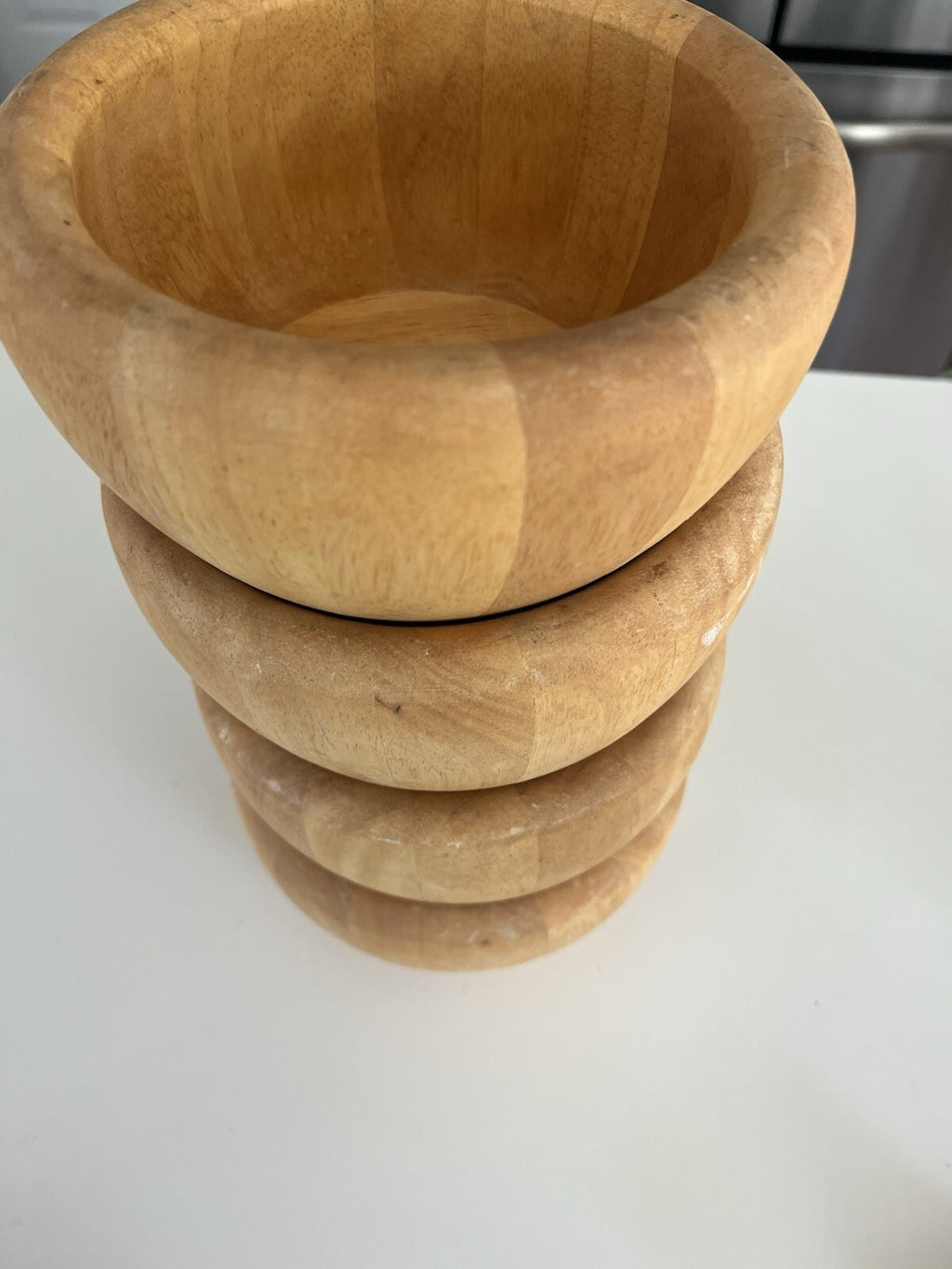 Crate And Barrel Wooden Salad Bowl Made In Thailand