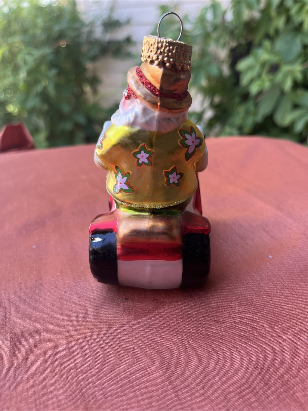 Vintage Glass Blown Ornament Santa Clause Tropical