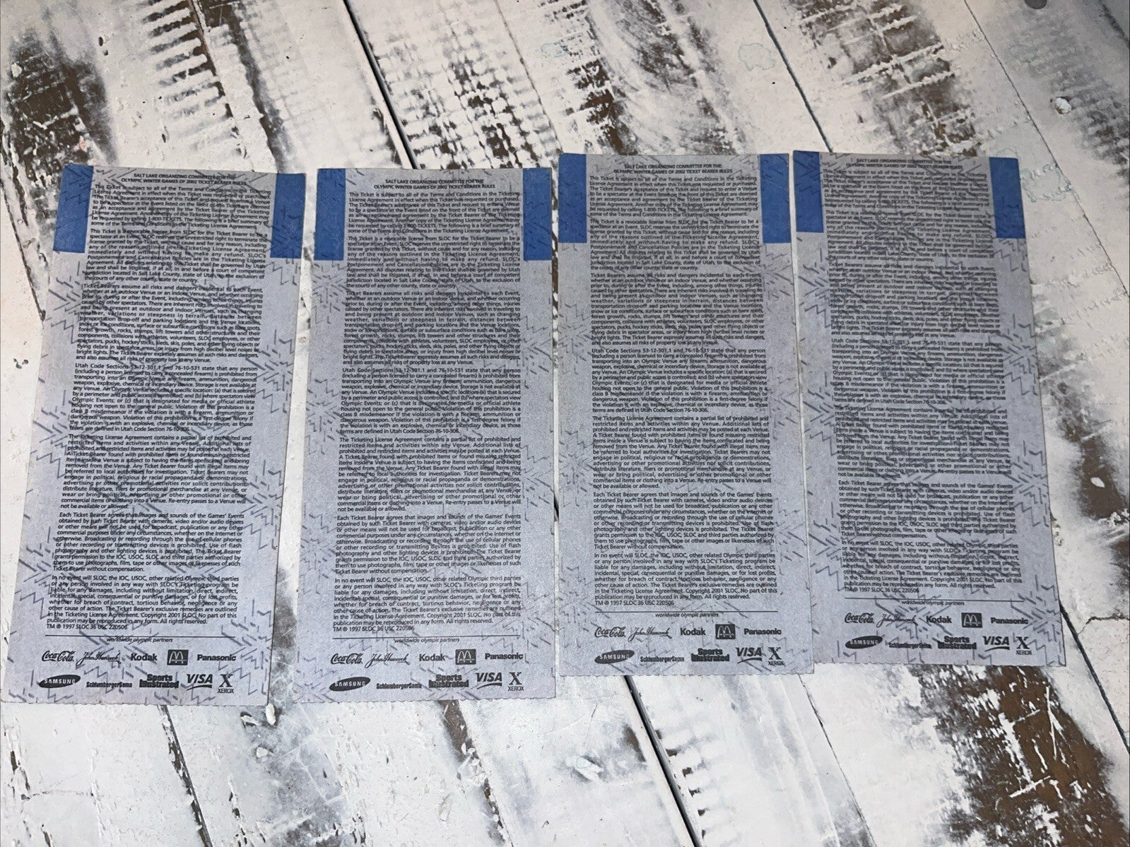 2002 Salt Lake Olympics Tickets. 4 Different Events. ***imperfections On Tickets