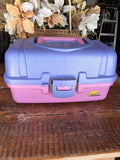 Plano Two-Box Hard Case Plastic Organizer Purple/Pink 2 Pockets