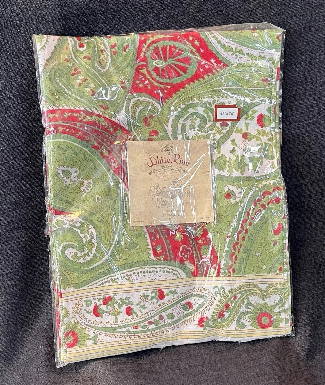 White Pine Red And Green Paisley Tablecloth