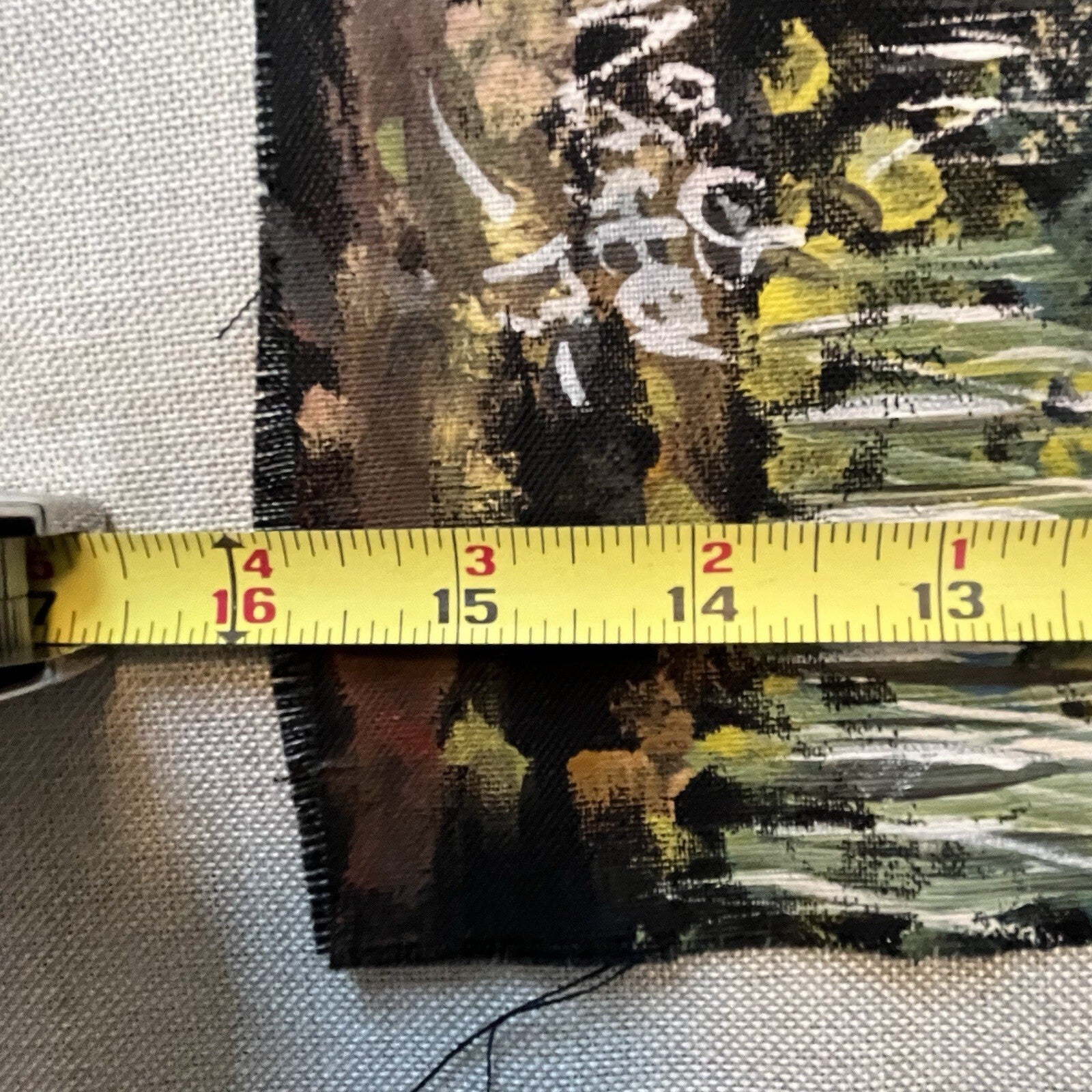Elephant Tapestry Hand Painted With Fringe 34x16