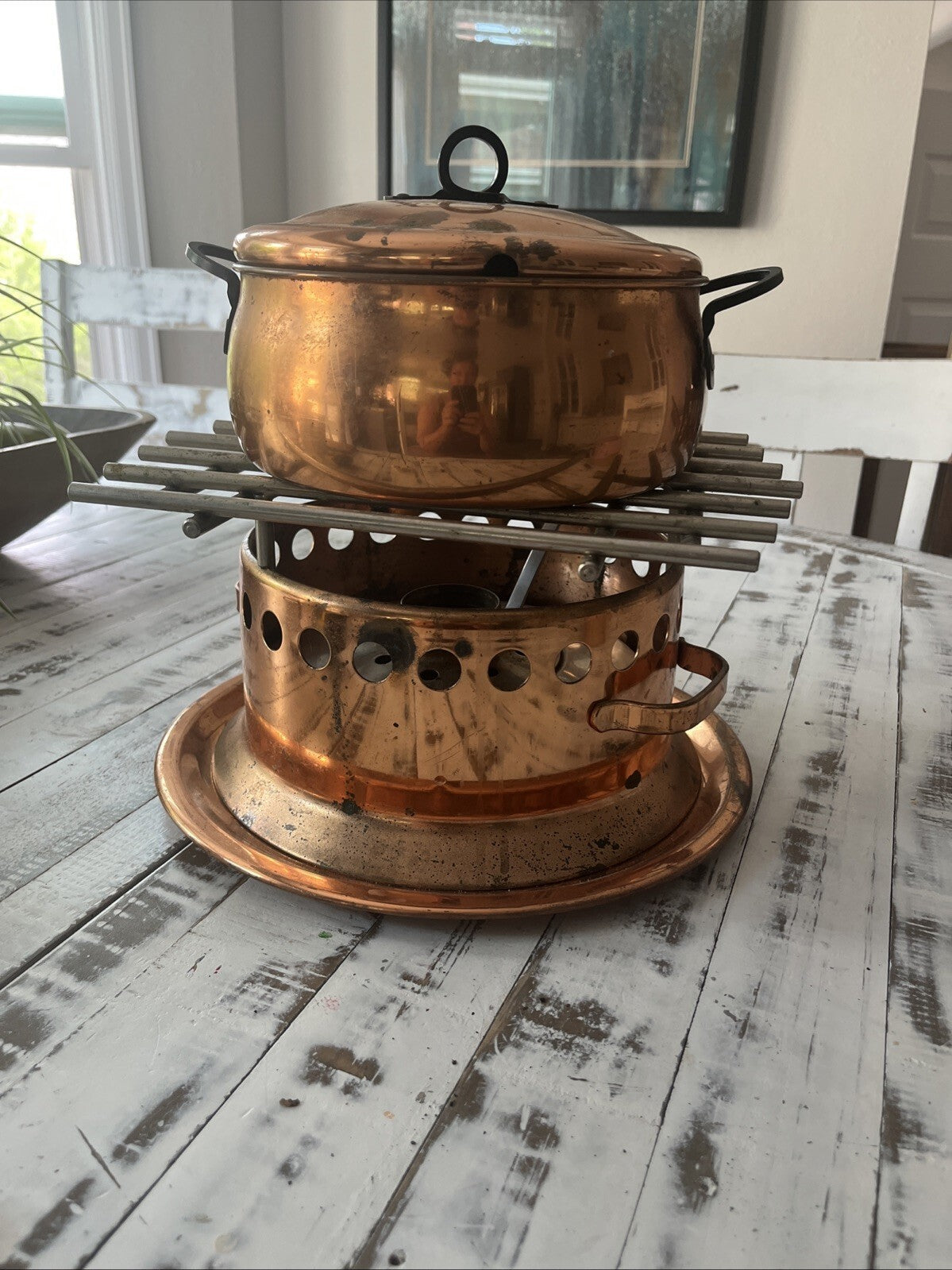 Spring Switzerland Copper Flambe. Missing Few Parts. Smll Dent