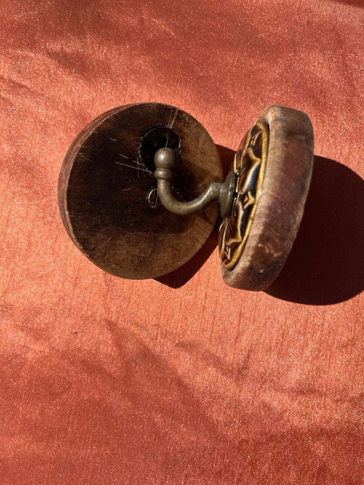 Metal Kitchen/Bathroom Hooks. Wooden Backs