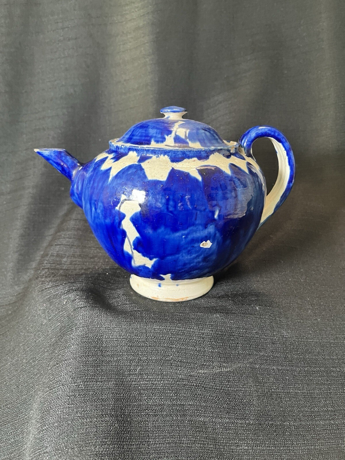 vintage studio art pottery teapot made of stoneware. ***chips In Pics **