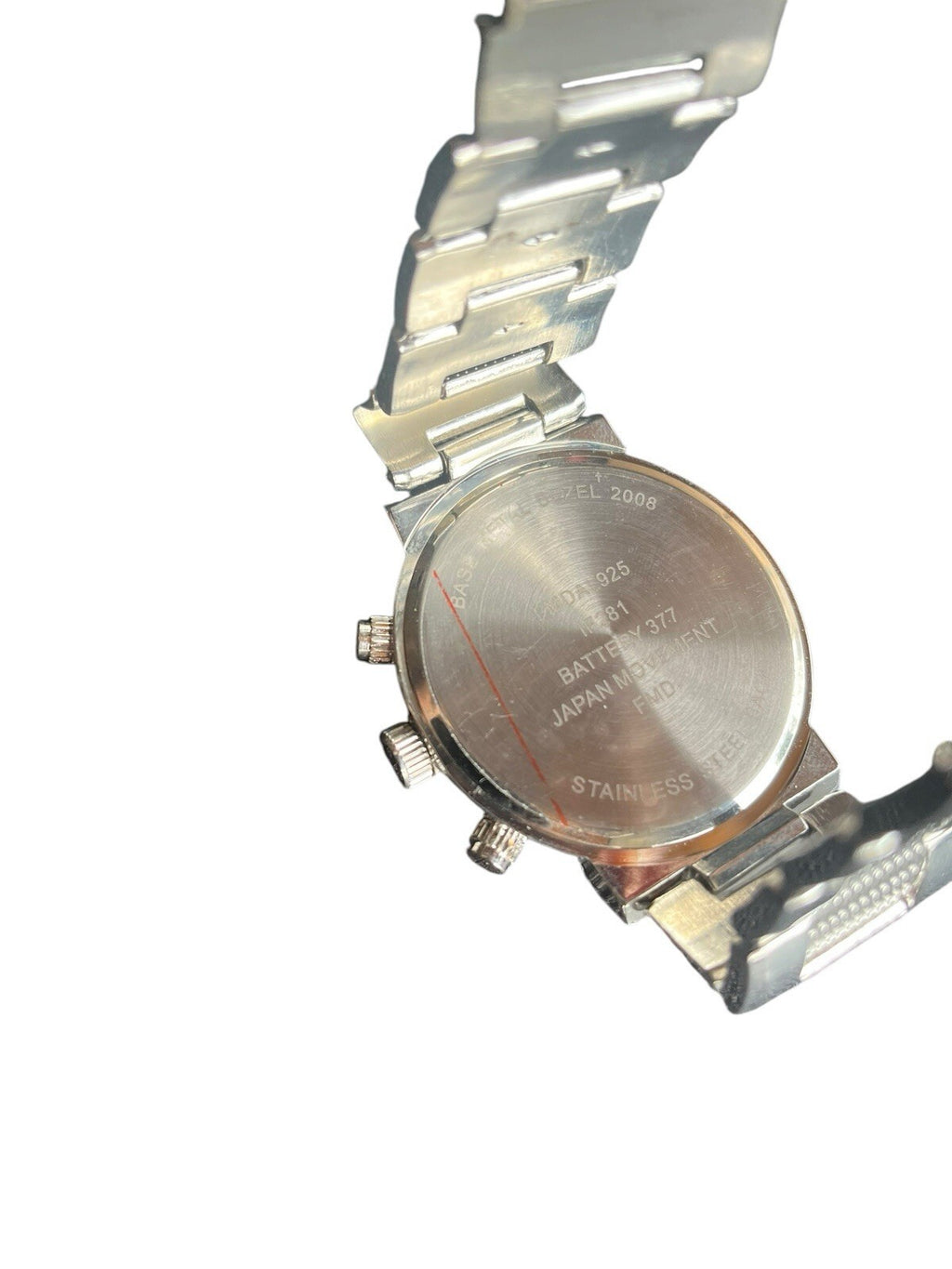 Blue Silver Tone Round Case Stainless Steel Band Watch 7.5 Inch ***Needs Battery