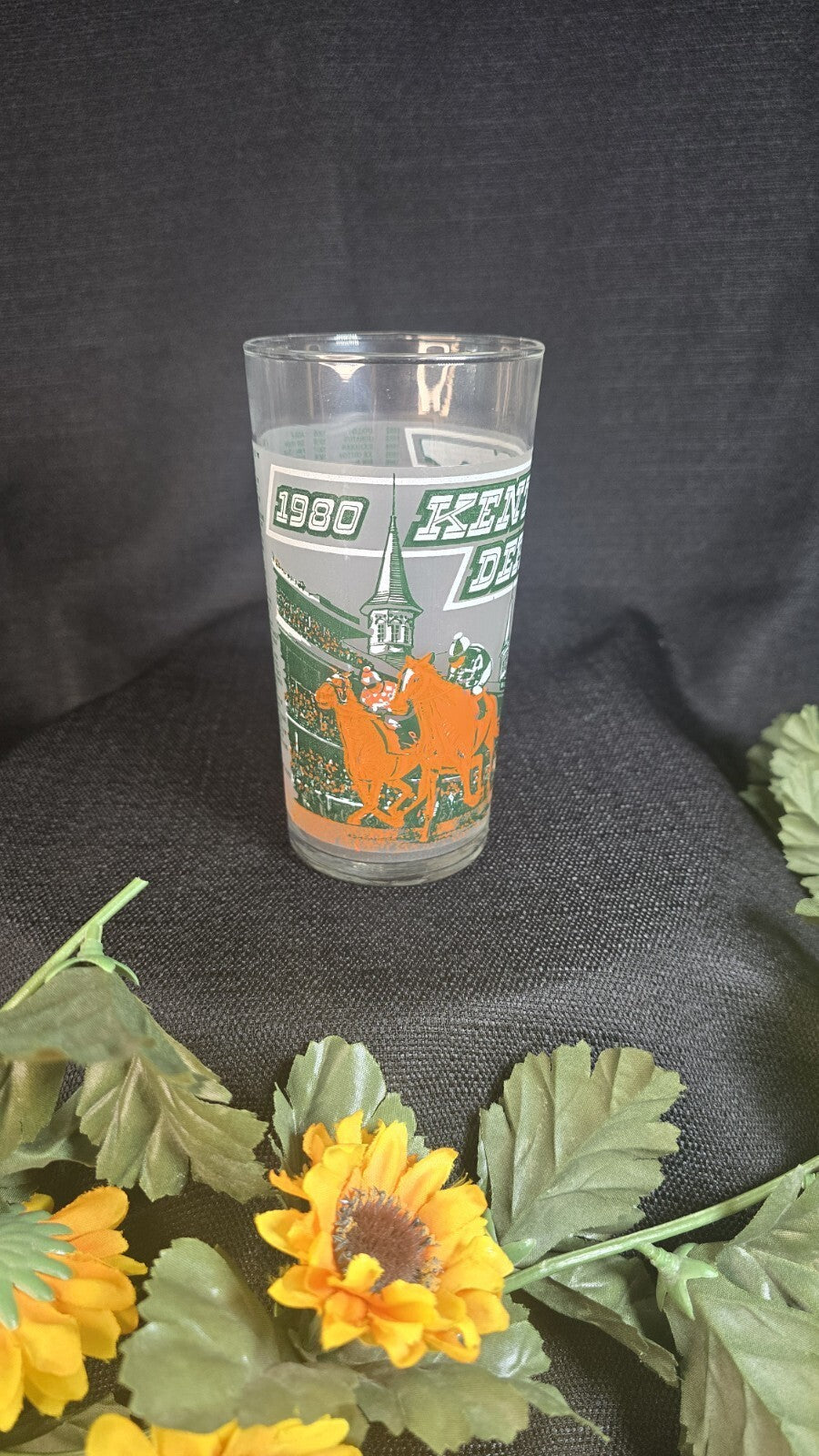 1980 Kentucky Derby 106 Mint Julep Beverage Glass, Winner Was Genuine Risk. 12oz