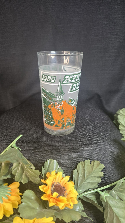 1980 Kentucky Derby 106 Mint Julep Beverage Glass, Winner Was Genuine Risk. 12oz