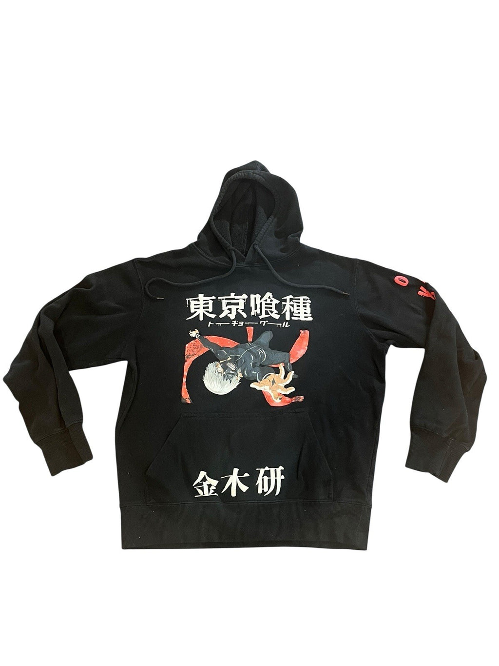 Tokyo Ghoul Crunchyroll Anime Long-Sleeve Black Graphic Hoodie Mens Medium 38/40
