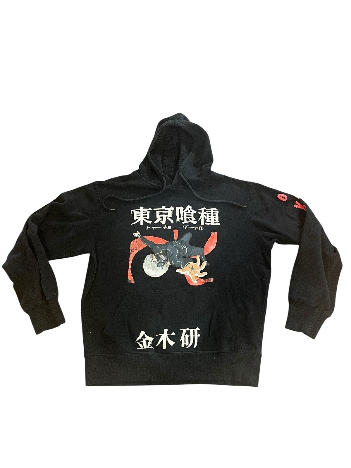 Tokyo Ghoul Crunchyroll Anime Long-Sleeve Black Graphic Hoodie Mens Medium 38/40
