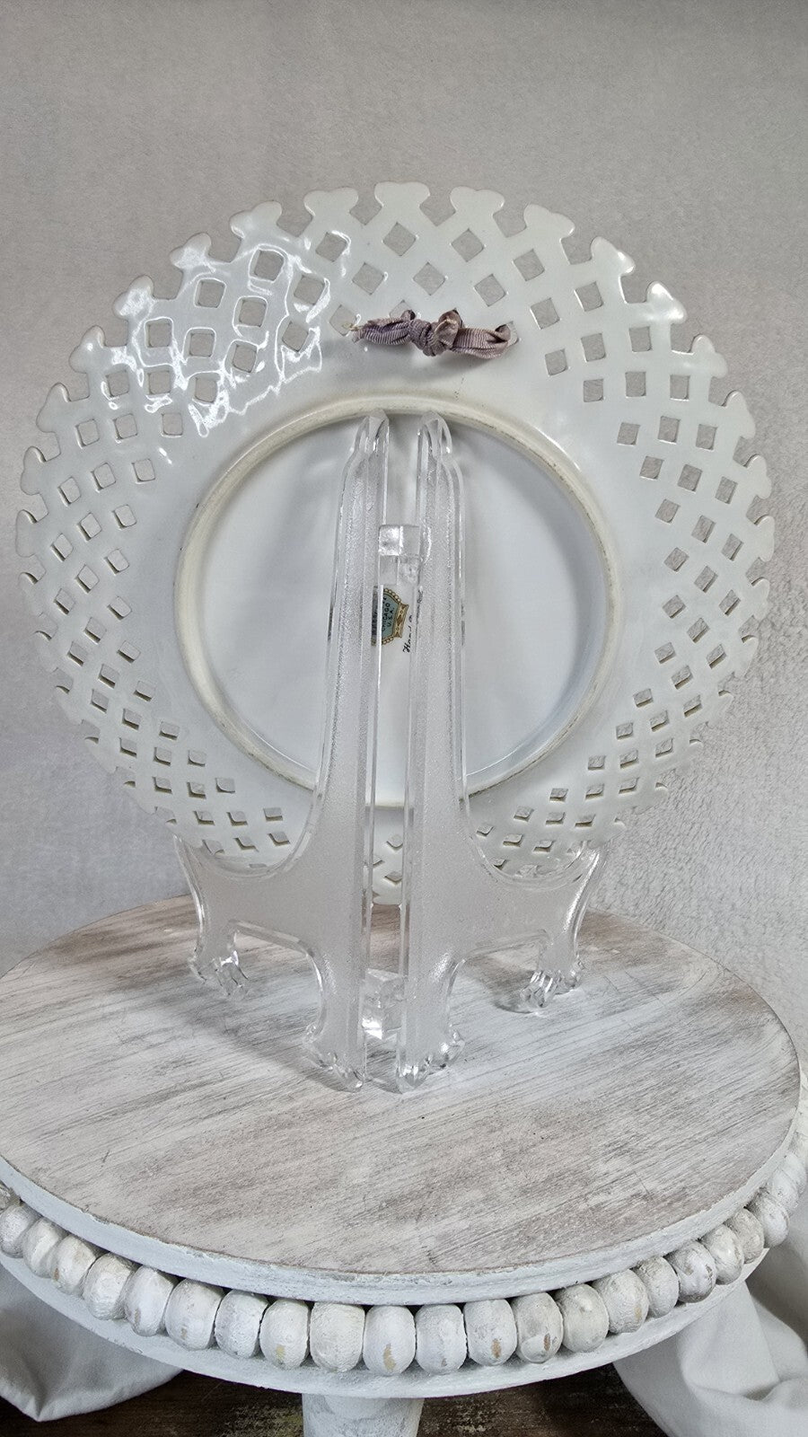 Occupied Japan Rossetti Handpainted Open Lattice Edge Porcelain Plate