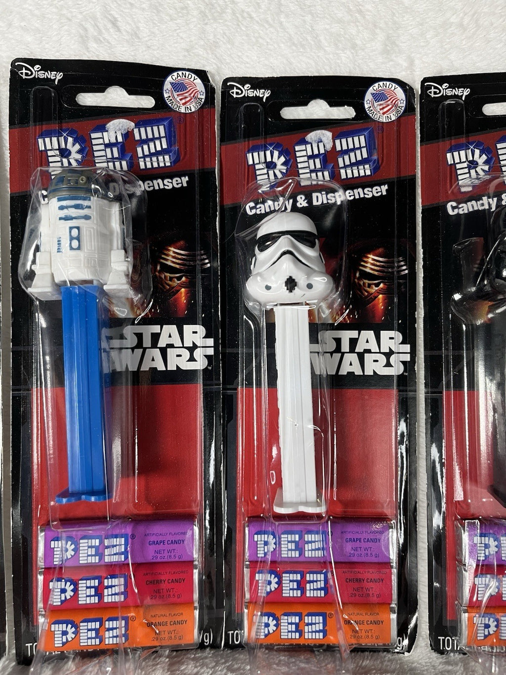 Pez Dispensers Star Wars. Includes Darth Vader Storm Trooper, R2-D2, And Yoda