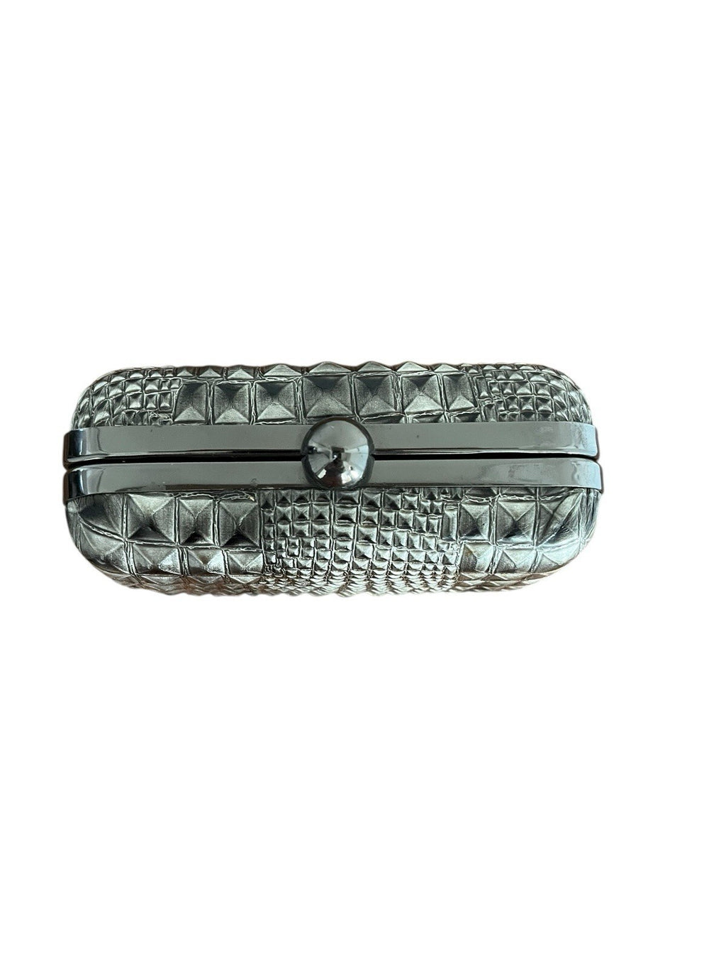 clutch Or Purse Knotted Clasp  in dark grey snakeskin