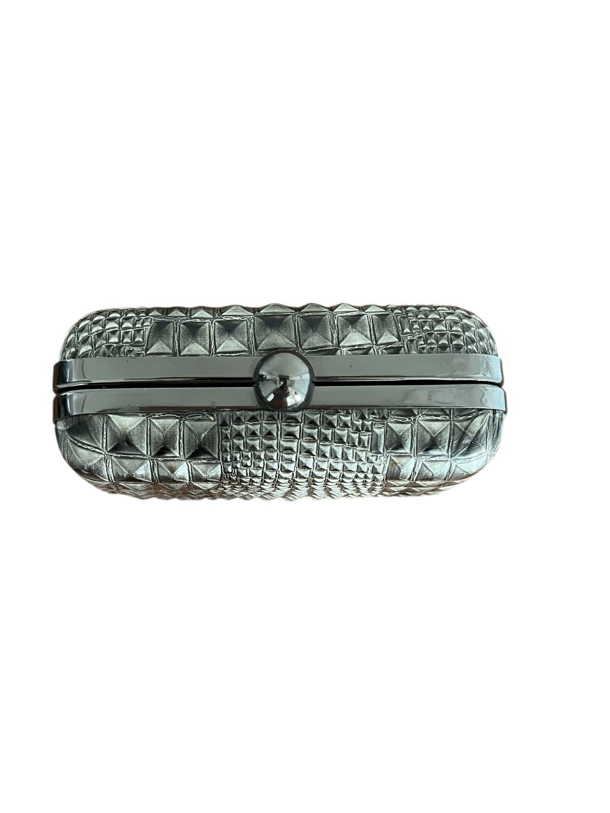 clutch Or Purse Knotted Clasp  in dark grey snakeskin