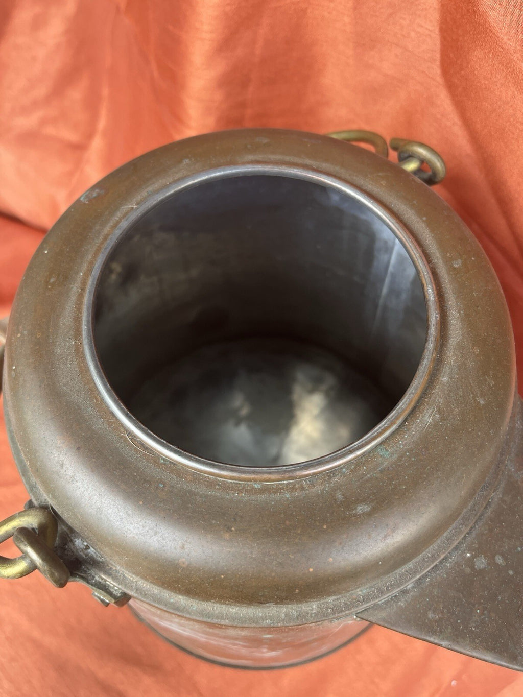 Antique Copper Cowboy Coffee Pot Lid, With Wooden Handle. Early 1900’s