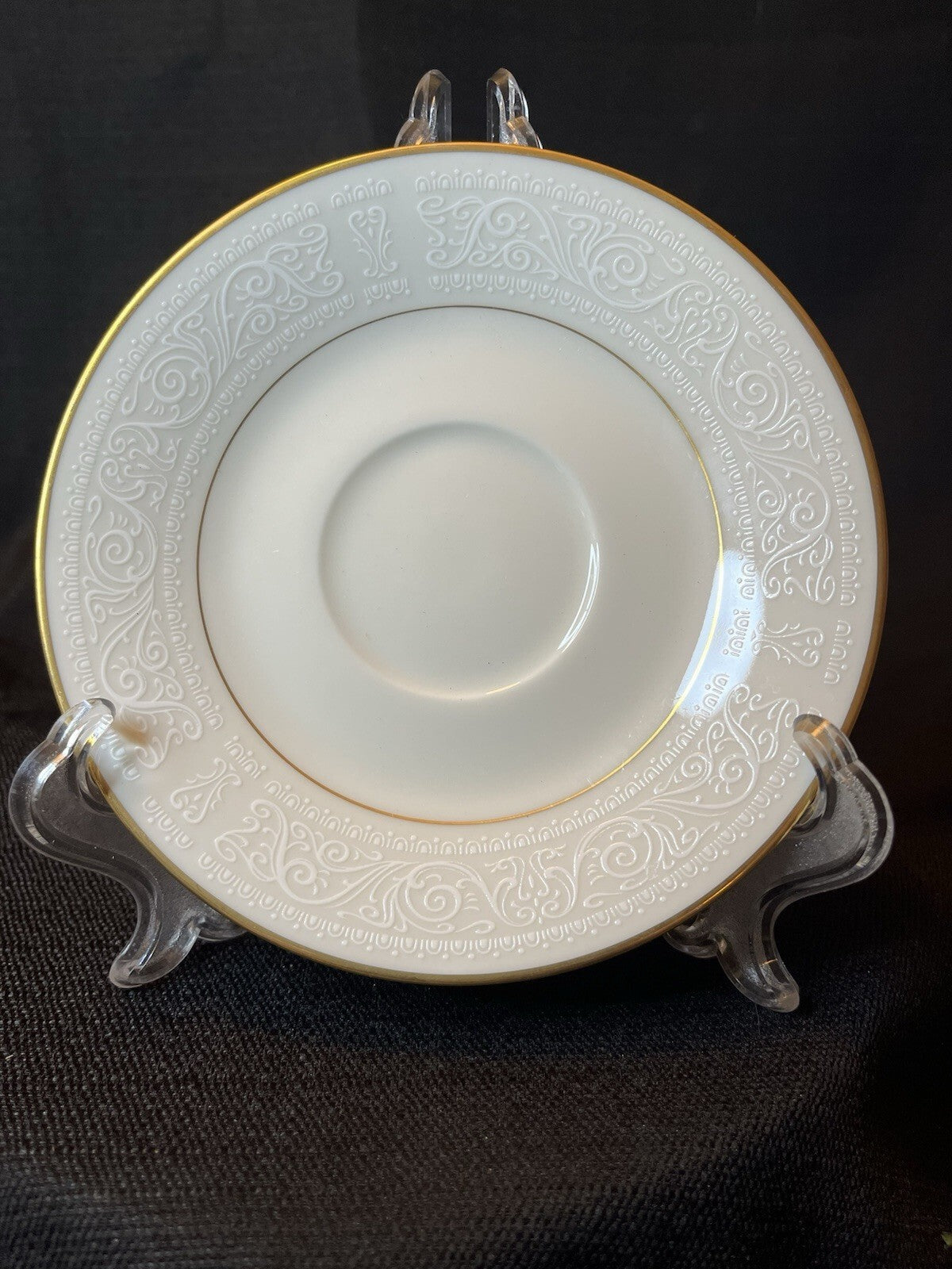 Noritake Bone China Japan 7562 Tulane Saucer Ivory And Gold Replacement