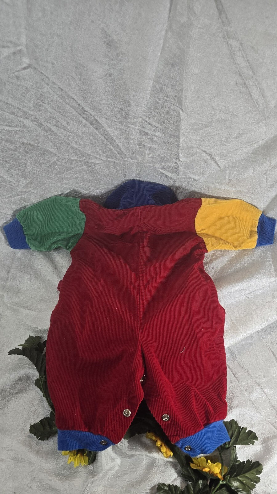 Vtg Kids Colorblock Bus Body Suit Multicolor sz 6-9 Month