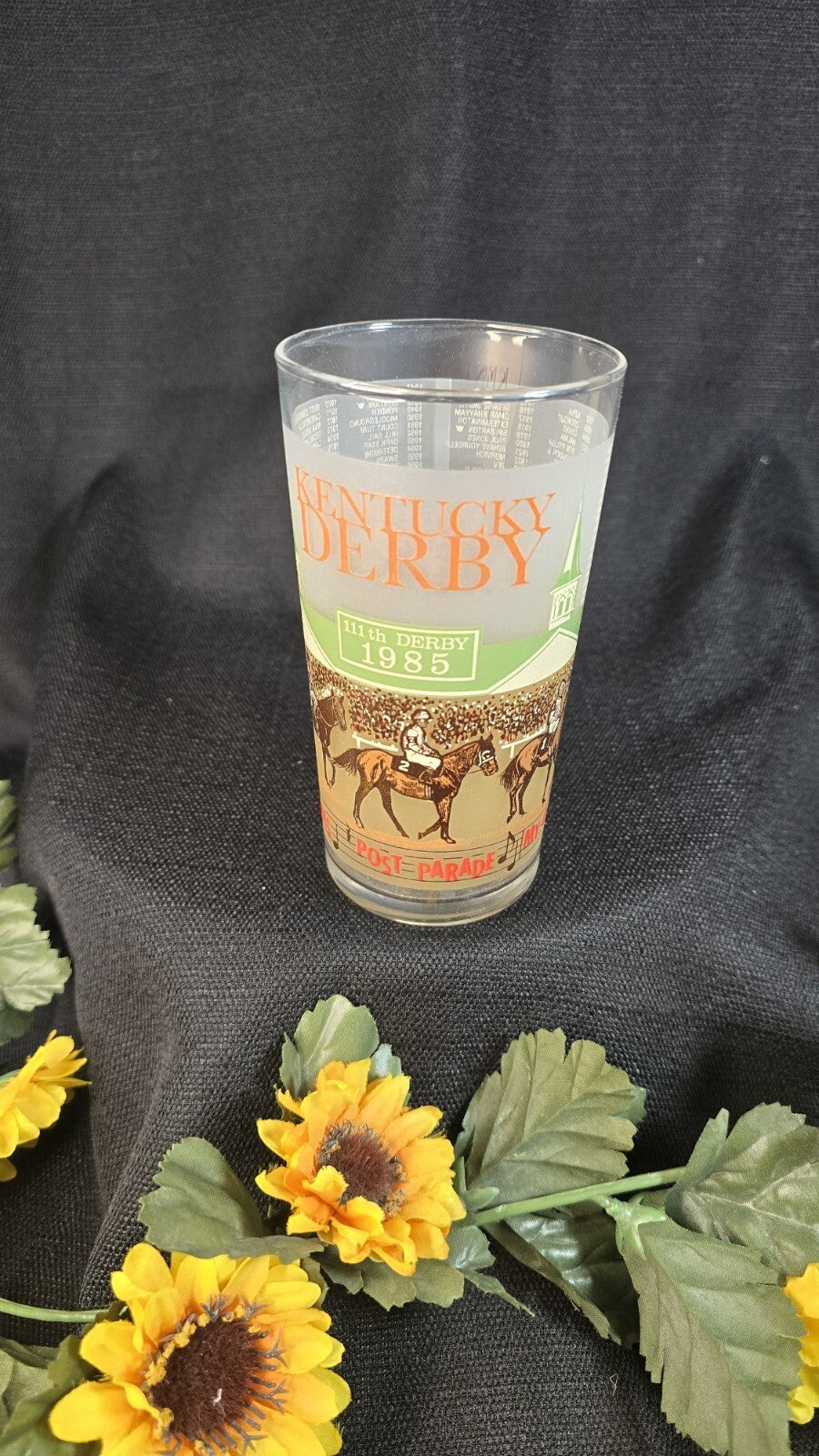Kentucky Derby Glasses 111th Derby 1985 Libbey Glass