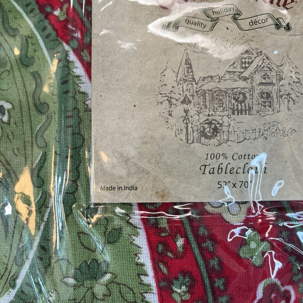 White Pine Red And Green Paisley Tablecloth. 50x 72 New In Package