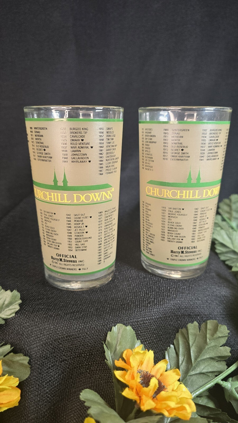 1987 KENTUCKY DERBY Mint Julep Glass CHURCHILL DOWNS HORSE RACING Race DRINKING