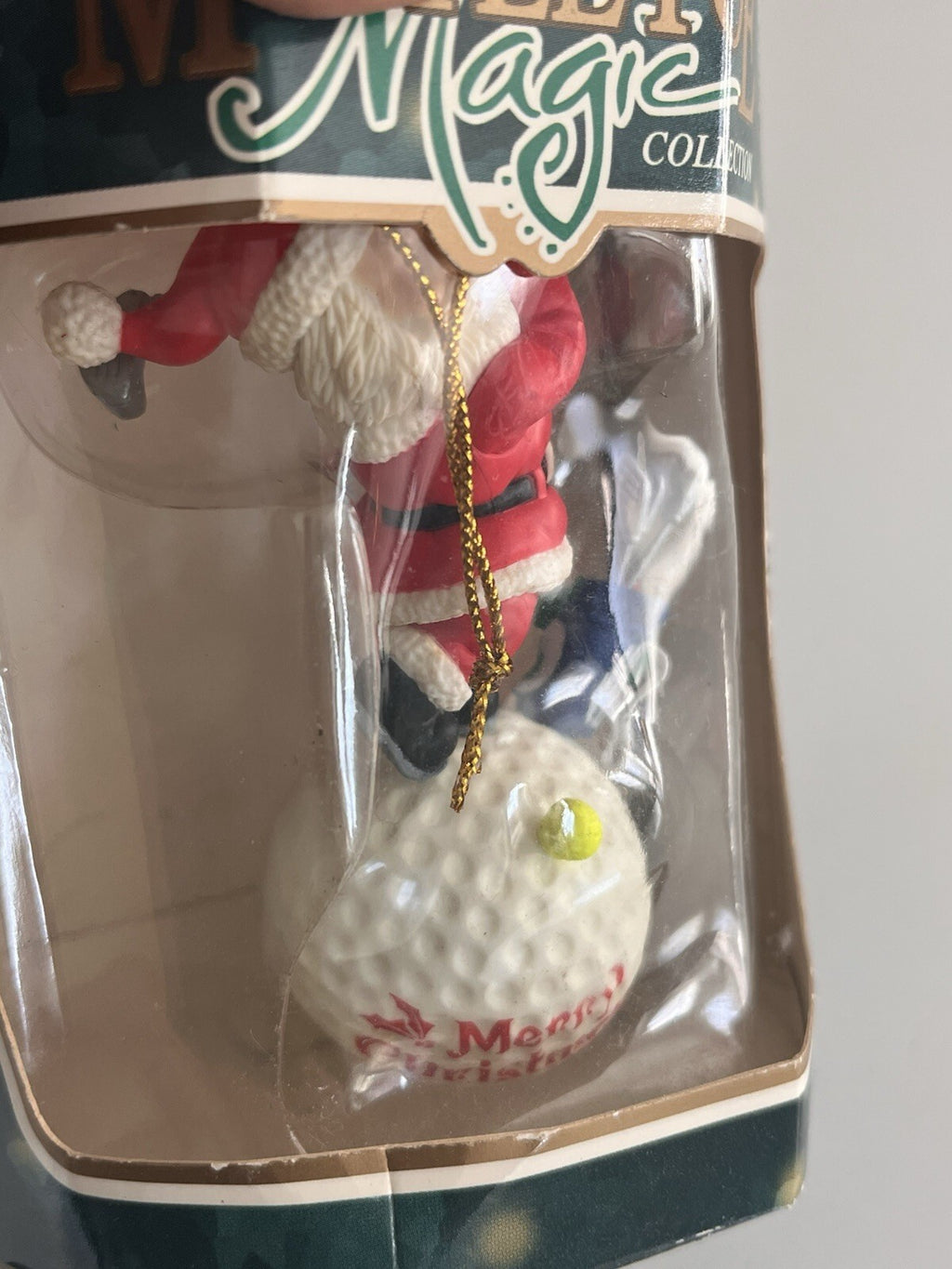 Golfing Santa Ornament 1987 New in Box by Mistletoe Magic Collection
