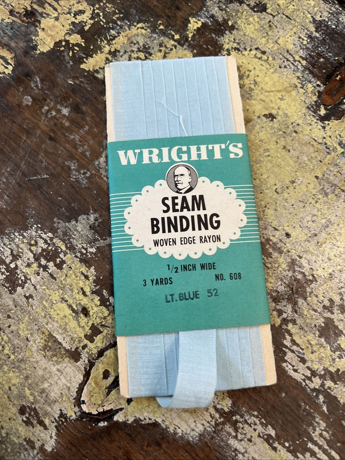 J & P Coats Stretch Seam Binding 3/4" wide 190 CRUISE BLUE .3 Yards VTG Some Opn