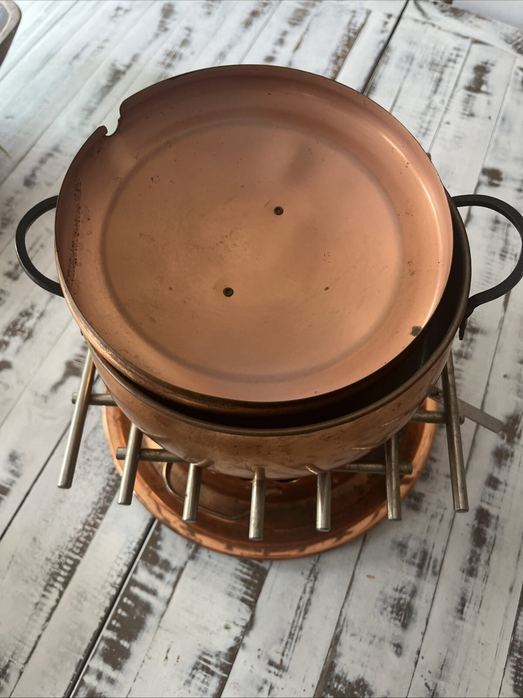 Spring Switzerland Copper Flambe. Missing Few Parts. Smll Dent