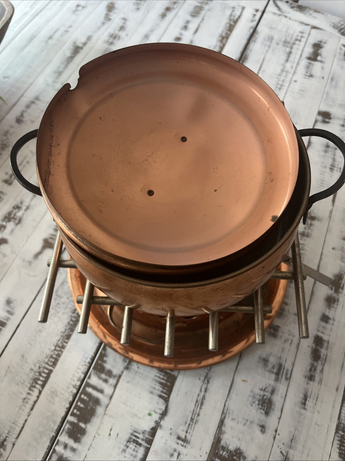 Spring Switzerland Copper Flambe. Missing Few Parts. Smll Dent