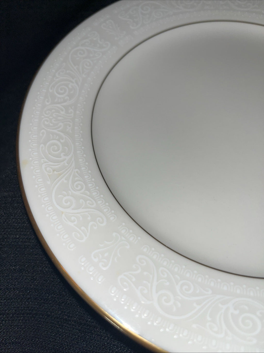 Noritake Ivory China "TULANE" 7562 Salad Plate 8 3/8" White Scrolls Gold Trim