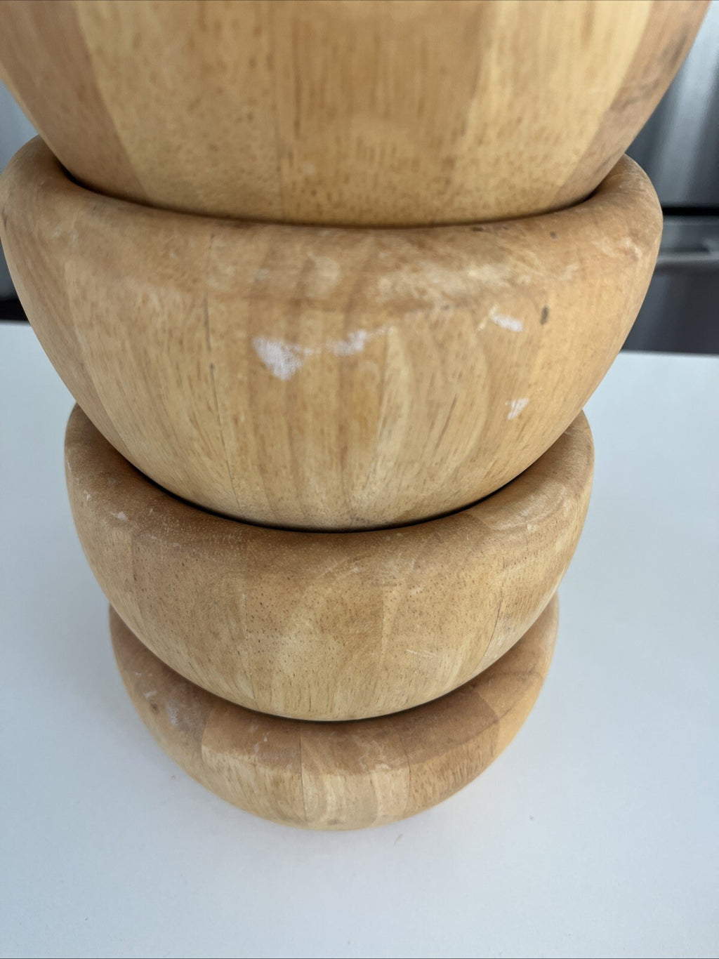 Crate And Barrel Wooden Salad Bowl Made In Thailand