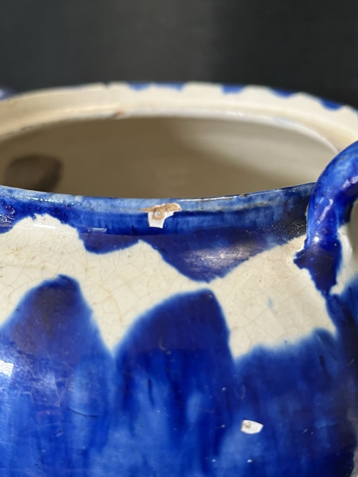 vintage studio art pottery teapot made of stoneware. ***chips In Pics **