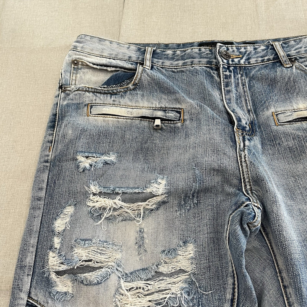 Mens Decibel Jeans 40/34 . Fashionably ripped in extra pockets
